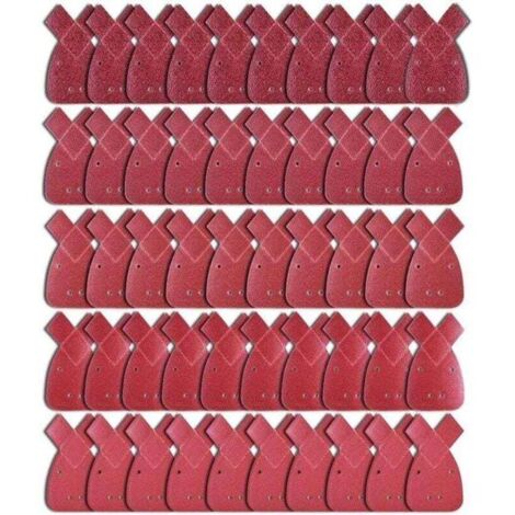 50 Pièces Feuilles Abrasives Feuille de Ponçage 10 X Grains 40/60/ 80/120/ , XU,240 Papier Abrasif Triangles de Ponçage Fit Black and Decker Detail Palm Sander - KZQ (1/4)