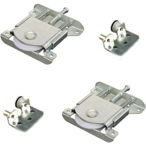 Roulettes pour portes d'armoires coulissantes, roulettes, guides avec amortisseur, capacité de charge 20 kg, 2 unités (1/4)