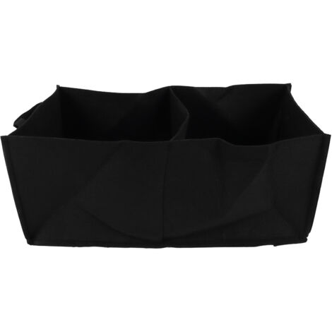 Sac de Culture en Tissu Non Tissé Écologique pour Jardinage 2 Compartiments Noir 30x60x25CM
