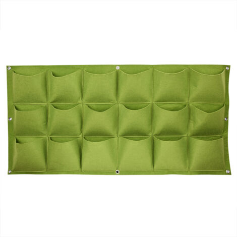 Pochettes de Culture Murales en Felt 18 Compartiments pour Plantes Verticales Jardinage Extérieur Intérieur (1/3)