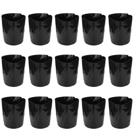 Lot de 15 Pots de Culture en Plastique Épais Noirs pour Semis et Repiquage 35x35 cm