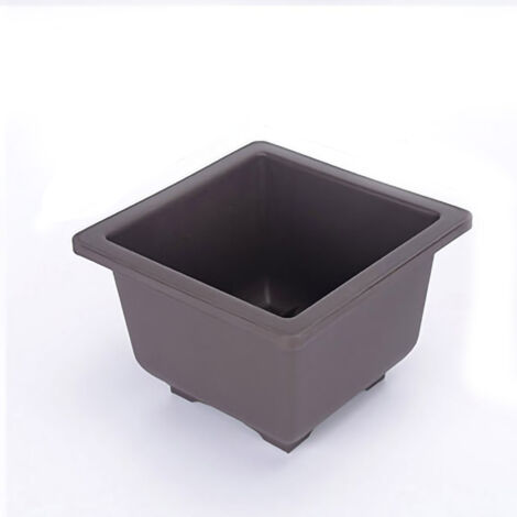 Bac En Plastique Imitation Zisha Rectangulaire Épaissi Mate Pour Succulents Graines Lithops Culture Marron Avec Plateau Optionnel Grand Modèle Carré Profond - KZQ