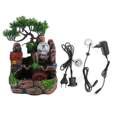 Paysage de Fontaine de Brume avec Jardin Miniature pour Plantes Grimpantes et Succulentes, Idéal pour la Décoration Intérieure - 220V-KZQ
