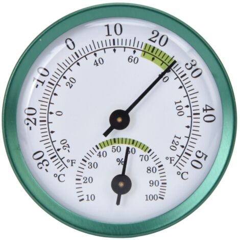Mini Thermomètre Hygromètre Intérieur Mural Sans Batterie pour Maison Jardin Serre Surveillance Température Humidité Vert - KZQ