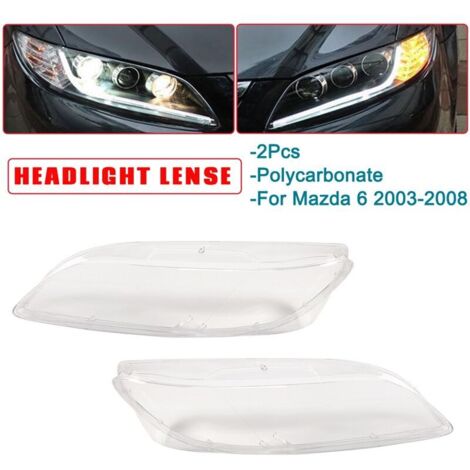 1 paire 60 cm x 6 cm phare de voiture phare en plastique coque de lampe couvercle de remplacement clair couvercle de lentille pour Mazda 6 2003-2008 Fantablau (1/4)