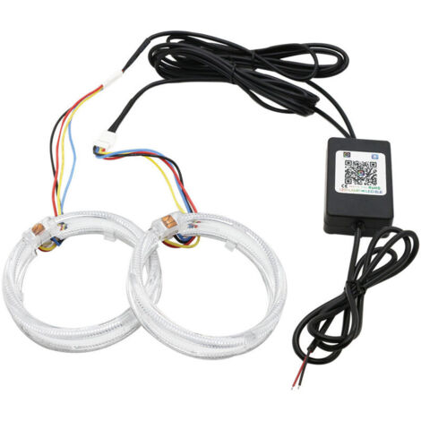Angel Eyes - Mehrfarbige Rundscheinwerfer mit Halo-Ring, mit App-Steuerung, zur Nachrüstung von Autoscheinwerfern (1/4)