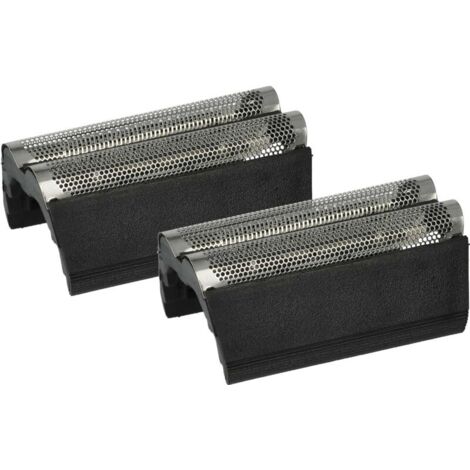 vhbw 2x Grille double compatible avec Braun 4520, 5403, 4615, 4605, 4550, 4550cc, 4525 rasoir électrique + cadre, gris foncé/argenté (1/4)