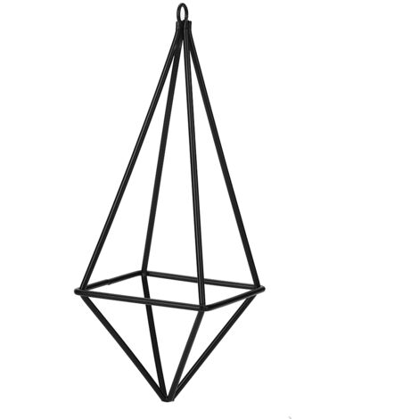 Porte-Plantes Géométriques en Fer pour Tillandsia Suspension Noire - KZQ