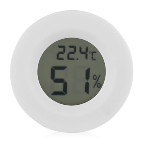 Thermomètre Électronique Circulaire Mesure Température Humidité pour Reptiles Blanc - KZQ