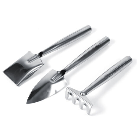 Ensemble de 3 Outils de Jardinage en Acier Inoxydable - Pelles pour Pots - Idéal pour Plantation et Soins des Plantes - KZQ (1/2)
