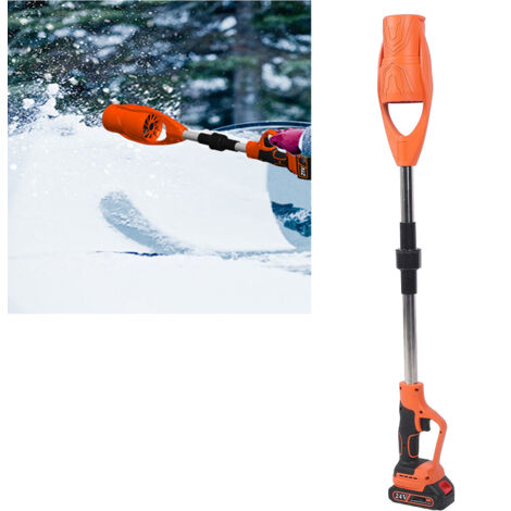 Ventilateur de Jardin Électrique Portable à 5 Sections Rechargeable Pliable pour Feuilles Poussière Neige Orange Prise Européenne - KZQ