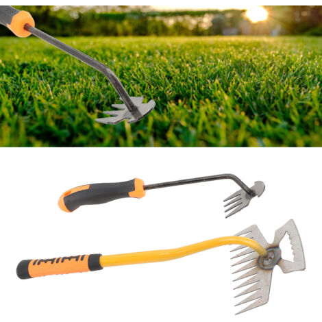 Outil de Jardinage pour Arracher les Mauvaises Herbes Râteau en Acier Inoxydable pour Planter des Fleurs et des Légumes à la Maison - KZQ