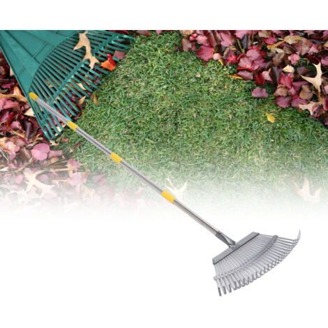 Râteau de Jardin Régulable avec Sac à Feuilles Multifonction Démontable pour Ramassage des Déchets Végétaux-KZQ (1/5)