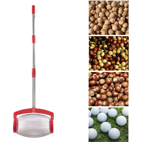 Récupérateur de Noix et Fruits pour Jardin - Outil Ramasseur de Noix, Châtaignes, Balles de Golf avec Couvercle Tournant-KZQ
