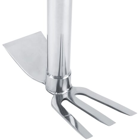 Trident en Acier Inoxydable pour Jardin - Pelle et Râteau 2 en 1 Utilisation Polyvalente - Idéal pour le Désherbage et le Ratissage - Durable et Ergonomique-KZQ