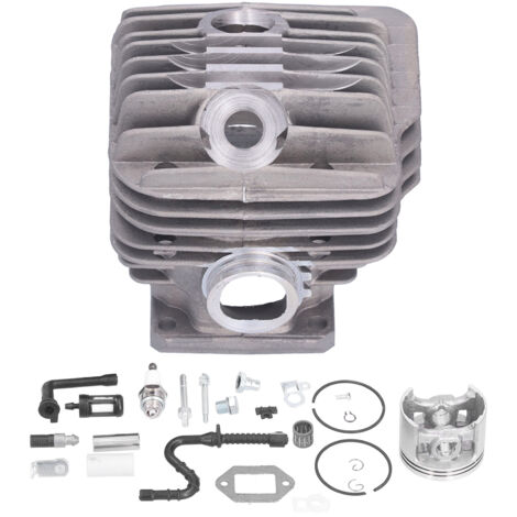 Kit de Réparation Moteur 54mm Piston et Cylindre pour Tronçonneuse - Inclut Piston, Cylindre, Rouleau Aiguille, Filtre à Carburant - Compatible avec Modèles de 54mm - KZQ