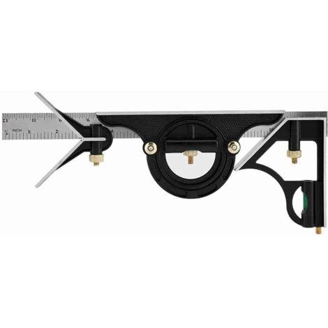 Nouvelle Règle Multifonction 300MM Angle Combiné Carré et Niveau Outils de Mesure Précis pour Bricolage et Professionnels-KZQ (1/5)