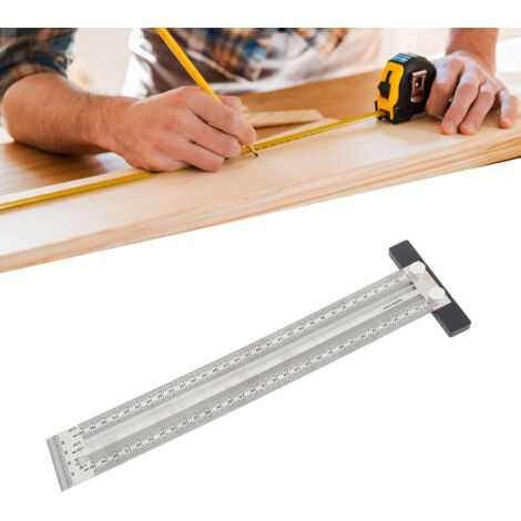 Règle T en Acier Inoxydable de 300mm pour Menuiserie Précision Marquage et Mesure Outils Parfaits pour les Projets de Bois-KZQ (1/5)