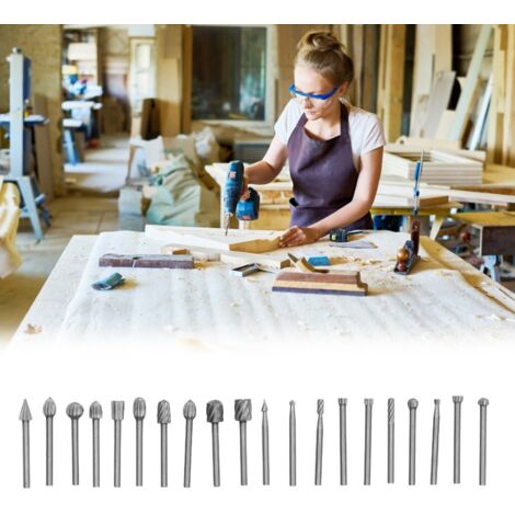 20 Pièces de Meules Rotatives en Acier Rapide pour Dremel Outils de Gravure Accessoires de Ponçage pour Bois Métal DIY -KZQ