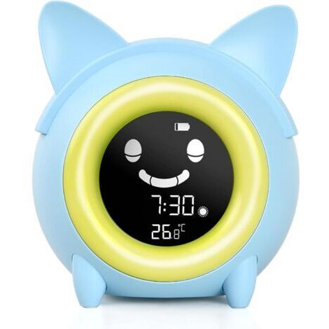 Kinder-Schlaftrainer, Kinderwecker mit Nachtlicht, Digitaler Wecker für Mädchen Jungen, Pädagogischer Kinderwecker, Kinderwecker Kinderwecker für Mädchen/Jungen, 5 Lichtfarben
