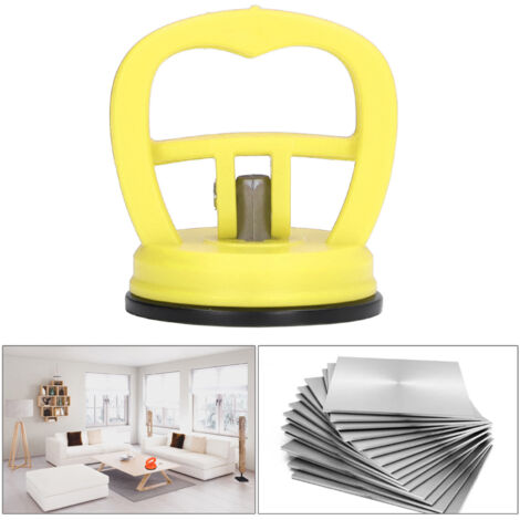 Lot de 2 Mini Ventouses de Réparation pour Carreaux et Verre à Forte Adhérence Jaune - KZQ (1/5)