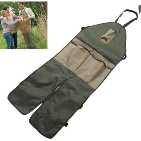 Nouvelle Jupe de Jardinage avec Poches Multiples pour la Taille et les Jambes, Idéale pour le Bricolage et le Travail Extérieur, Vert Militaire et Beige - KZQ (1/5)