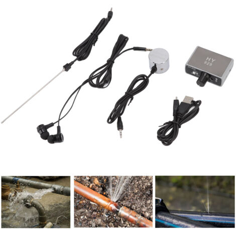 Détecteur de Fuite d'Eau Professionnel pour Tuyaux - Accessoires et Sonde Inclus Expédition avec Batterie Intégrée -KZQ