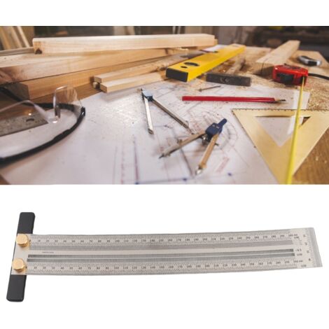 Règle en Acier Inoxydable avec Échelle de Marquage pour Menuisiers 30 cm - KZQ (1/5)