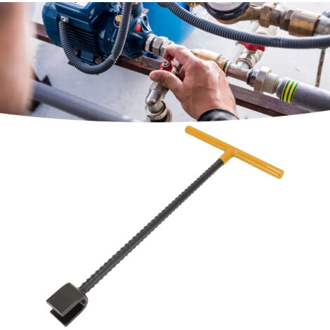 Clé à molette multifonction T pour vanne de sécurité avec manche ergonomique - Outil manuel pour robinet d'arrêt principal - Jaune -KZQ (1/5)