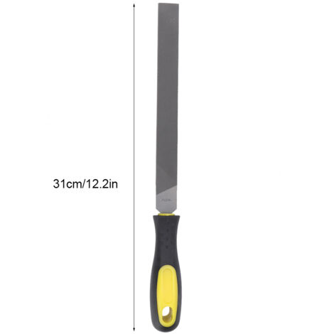Très Pratique Lime Plate à Dents Moyennes 200mm avec Manche pour Bois et Métal -KZQ (1/5)