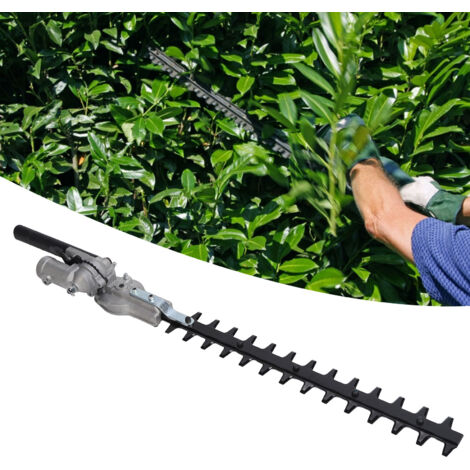 Tête de Haie Double Lame en Acier 65Mn et Aluminium pour Taille-Haies à Dos, Accessoire pour Cisailles à Long Manche avec Trou Carré 26mm -KZQ (1/5)