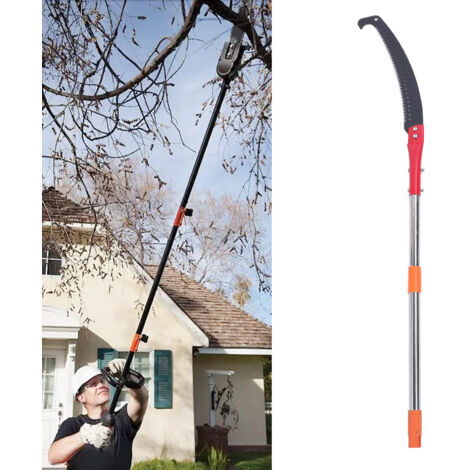Scie à Long Manche pour Élagage d'Arbres, 218CM Outil de Taille Manuelle pour Coupe et Élagage -KZQ (1/5)