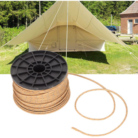 Corde de Camping Extérieure 50M Marron Densité Élevée pour Tentes Résistante au Vent avec Réflecteur - KZQ (1/5)