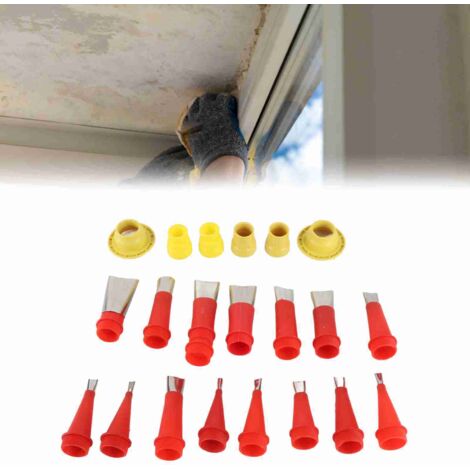 22 Pièces Buse en Acier Inoxydable pour Pistole à Joint de Structure, Buse de Joint de Verre, Outil de Jointage Manuelle-KZQ (1/5)