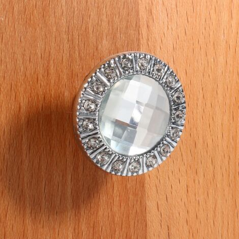 Lot de 10 Poignées Diamant à Trou Unique 30mm en Argent-KZQ (1/5)