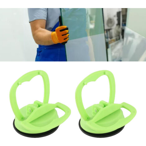 Lot de 2 Mini Ventouses de Réparation pour Carreaux et Verre - Grande Force d'Aspiration - Vert - KZQ (1/5)