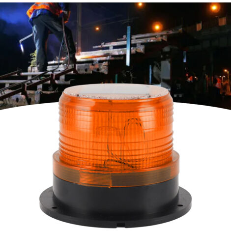 Lampe Solaire de Signalisation pour Grand Véhicule de Travaux Courtyard Snow Removal - Clignotant de Sécurité Jaune Nocturne-KZQ (1/5)