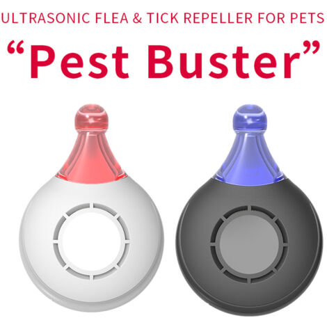 Dissuadeur Ultrasonique de Puces et Moustiques Portable Intelligent pour Animaux de Compagnie Blanc avec Batterie Intégrée -KZQ (1/2)