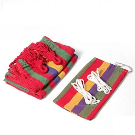 Hamac de Loisirs en Toile Épaissie Multicolore Rouge Idéal pour le Voyage - KZQ (1/2)