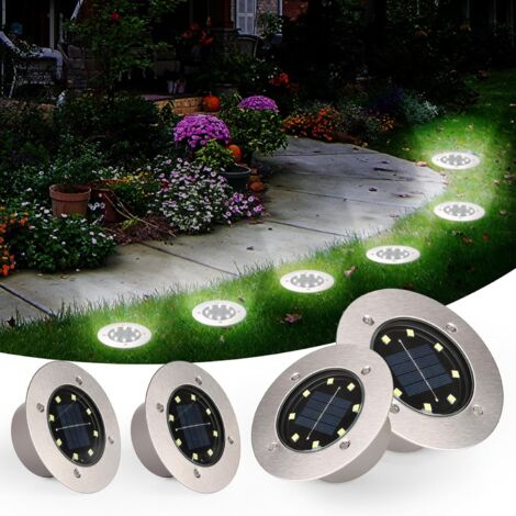 Lot de 12 Lampes Solaire Exterieur Jardin LED Éclairage Paysager Blanc Froid pour Allée Pelouse-AUTRES