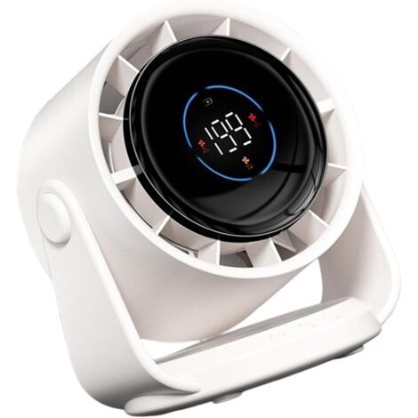 Ventilateur Puissant Multifonction 4000mAh avec Affichage Numérique pour Bureau et Voyage Utilisation Intérieure Abs Texture Parfaite Blanc - AUTRES (1/5)