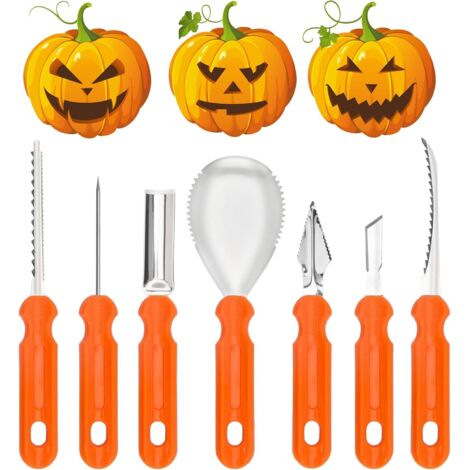 Kit Sculpture Citrouille Halloween 7 Pièces Outils Acier Inoxydable, Couteaux Sculpture DIY pour Enfants et Adultes, Facile et Sûr - AUTRES (1/5)