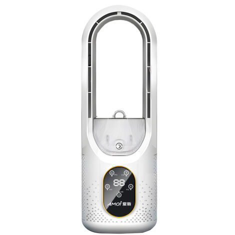 Climatiseur Portable 3 en 1 avec 6 Vitesses et Veilleuse 7 Couleurs - Refroidisseur d'Air Mini pour Chambre et Bureau - Minuteur 1-6H - Blanc - AUTRES (1/5)