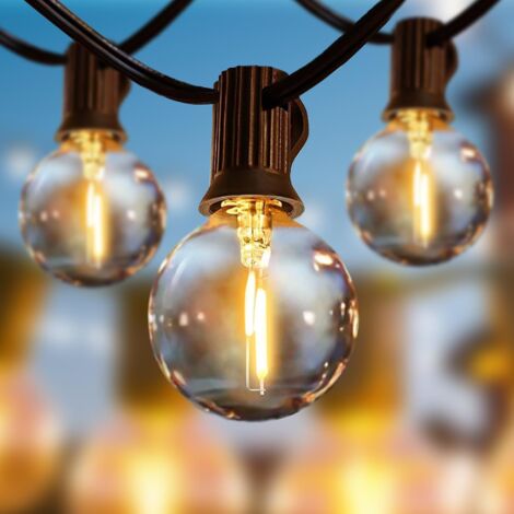 Guirlande Lumineuse Exterieure 30M G40 avec 50 Ampoules LED Étanches Blanc Chaud pour Jardin Patio Fête Mariage Noël-AUTRES (1/5)