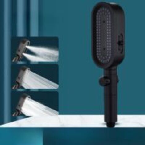 Pommeau de Douche 3 Modes Adoucisseur d'Eau Buses Anti-Obstruction Lavage Puissant pour Baignoires Carreaux Animaux Domestiques Noir-AUTRES (1/3)