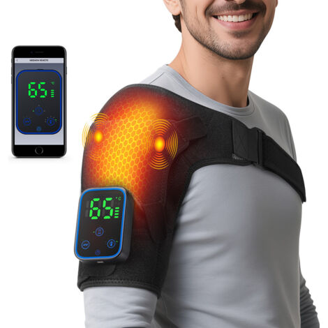 Épaulière Chauffante Avec Vibration et Massage Réglable, Support d'épaule Électrique pour Homme ou Femme, Bandage d'épaule Gauche/Droite-AUTRES