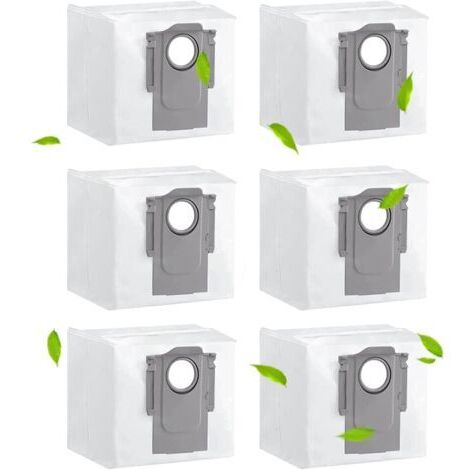 Lot de 6 sacs aspirateur compatibles Roborock S8/S7/Q7/Q5 - Accessoires de rechange pour station d'aspiration (1/4)