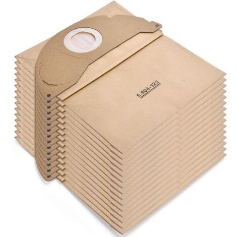 Sac aspirateur compatible Karcher WD2 15 pièces Premium Pour WD2, MV2, A2004, A2054, A2099 Filtration optimale pour nettoyage humide et sec (1/5)