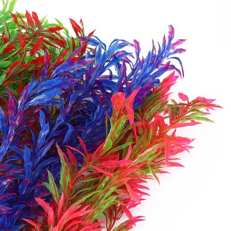 Décoration Aquarium Herbe Artificielle, 4 Pièces Longues 32cm pour Paysagement Aquatique-AUTRES (1/5)