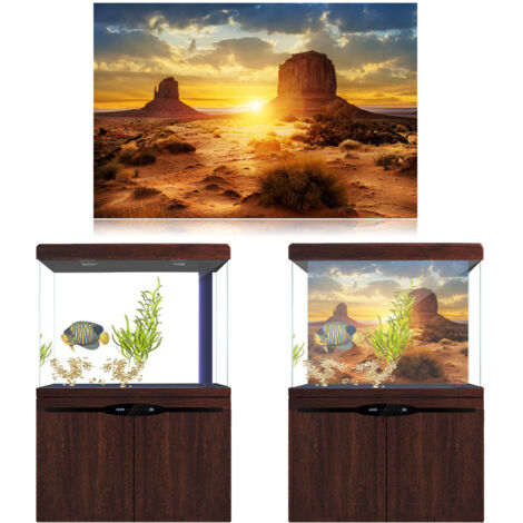 Panneau de Fond pour Aquarium en PVC Épais Jaune Désert Décoration 76x46cm - AUTRES (1/5)